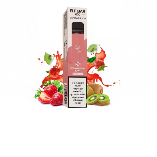 Elf Bar 600 2ml Disposable Strawberry Kiwi 20mg